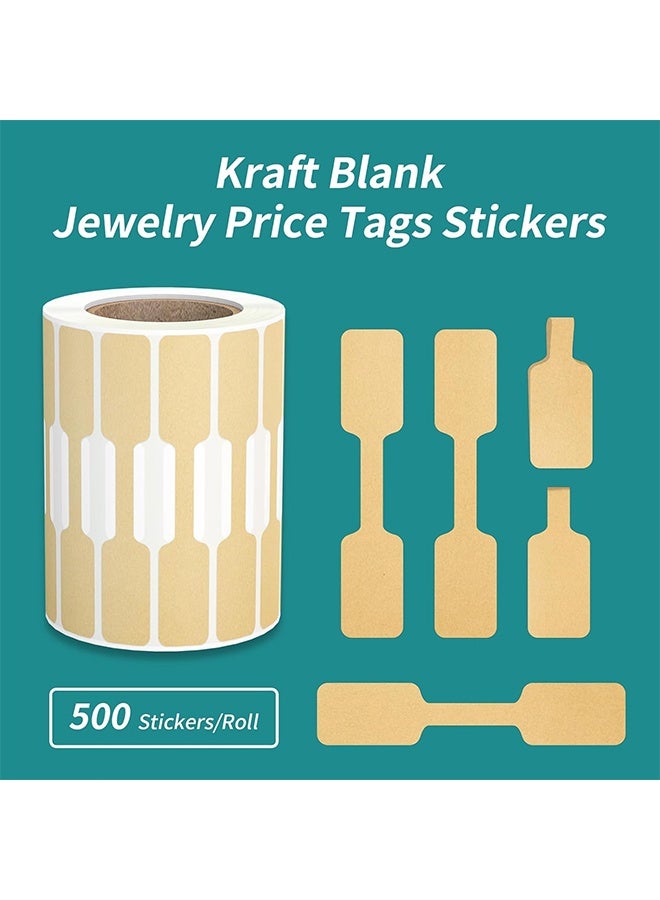 1000 قطعة من ملصقات الأسعار، لفة ملصقات أسعار المجوهرات، ملصقات كرافت لاصقة لعرض الأساور والخواتم والملابس - Image 3